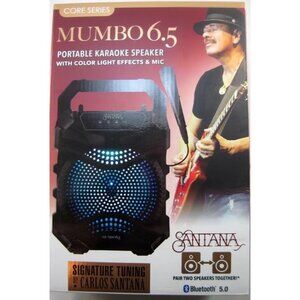 Santana Mumbo 6.5" Portable Karaoke Speaker With Color Light Effects &‎ Mic
